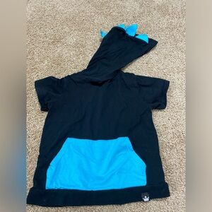 Black & Blue Dinosaur Hooded Short sleeve shirt size 6